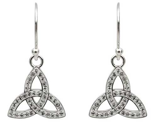 Trinity Knot Earrings with Swarovski Crystals