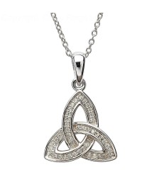 Pendentif nœud en argent trinité avec CZ