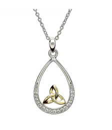 Silver Trinity Knot Stone Set Pendant