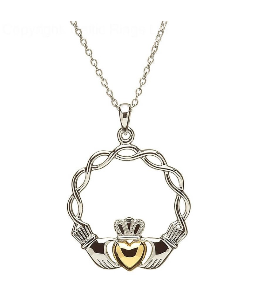 Celtic Knot Claddagh Pendant