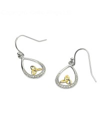 Boucles d'oreilles incrustées noeud argent Trinité