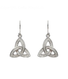 Encrusted CZ Trinity Knot Earrings