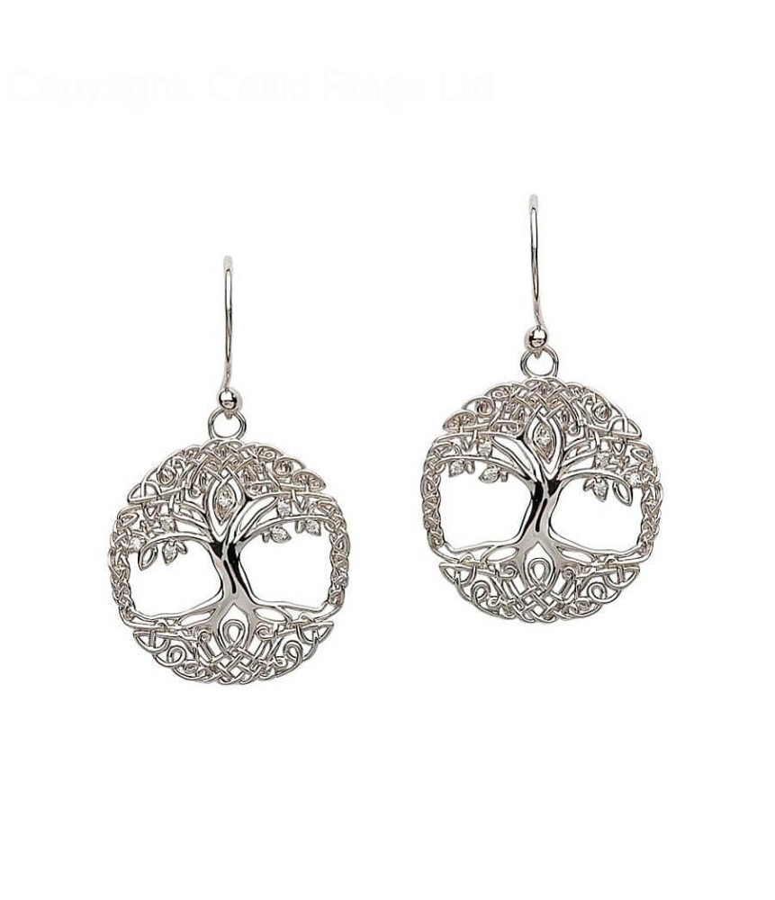 Boucles d'oreilles argent arbre de vie