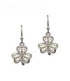 Silver Filigree Irish Shamrock Earrings