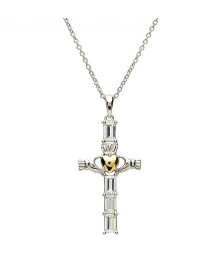 Claddagh Kreuz mit Goldherz