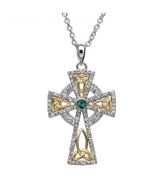 Gold Plated Cross with Crystals