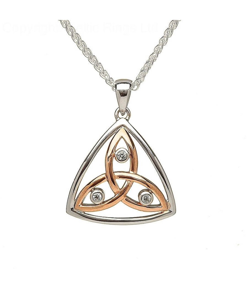 Silver and Rose Gold Trinity Pendant