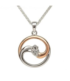 Silber Yin Yang Claddagh Anhänger