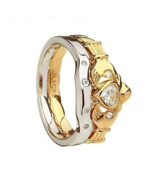 Schwerer Claddagh Ring mit passendem Band