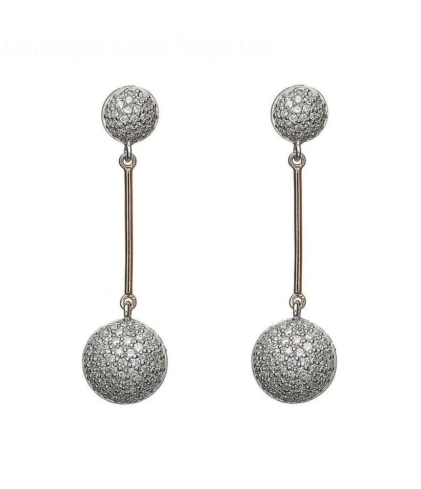 CZ Circle Drop Earrings