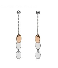 Oval Disc Drop Earrings