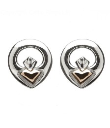 Irish Claddagh Stud Earrings