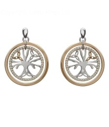 Silver Tree of Life CZ Earrings