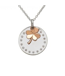 CZ Shamrock Charm Pendant