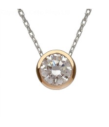 Round Silver CZ Stone Pendant