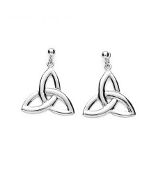 Trinity Knot Earrings - White Gold or Silver