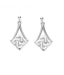 Simple Celtic Knot Earrings - White Gold or Silver