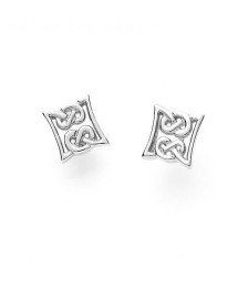 Boucles d'oreilles noeud celtique - or blanc ou argent