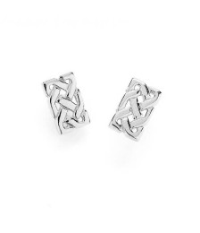 Solid Celtic Knot Earrings - White Gold or Silver