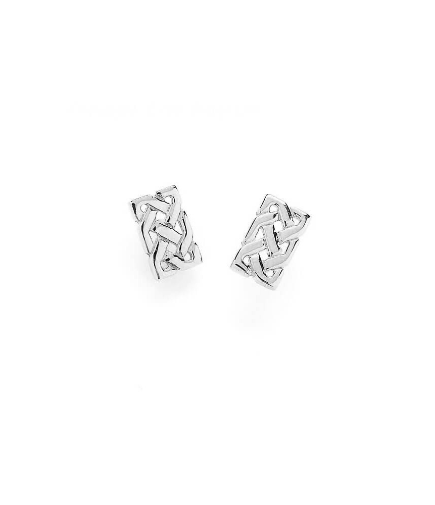 Solid Celtic Knot Earrings - White Gold or Silver