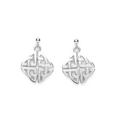 Boucles d'oreilles noeud celtique - or blanc ou argent