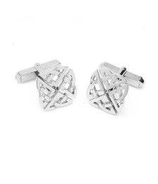 Celtic Knot Cuff Links - White Gold or Silver