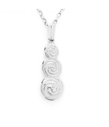 Triple Celtic Spiral Pendant - White Gold or Silver