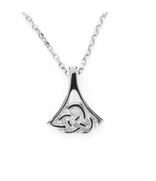 Modern Celtic Knot Pendant - White Gold or Silver