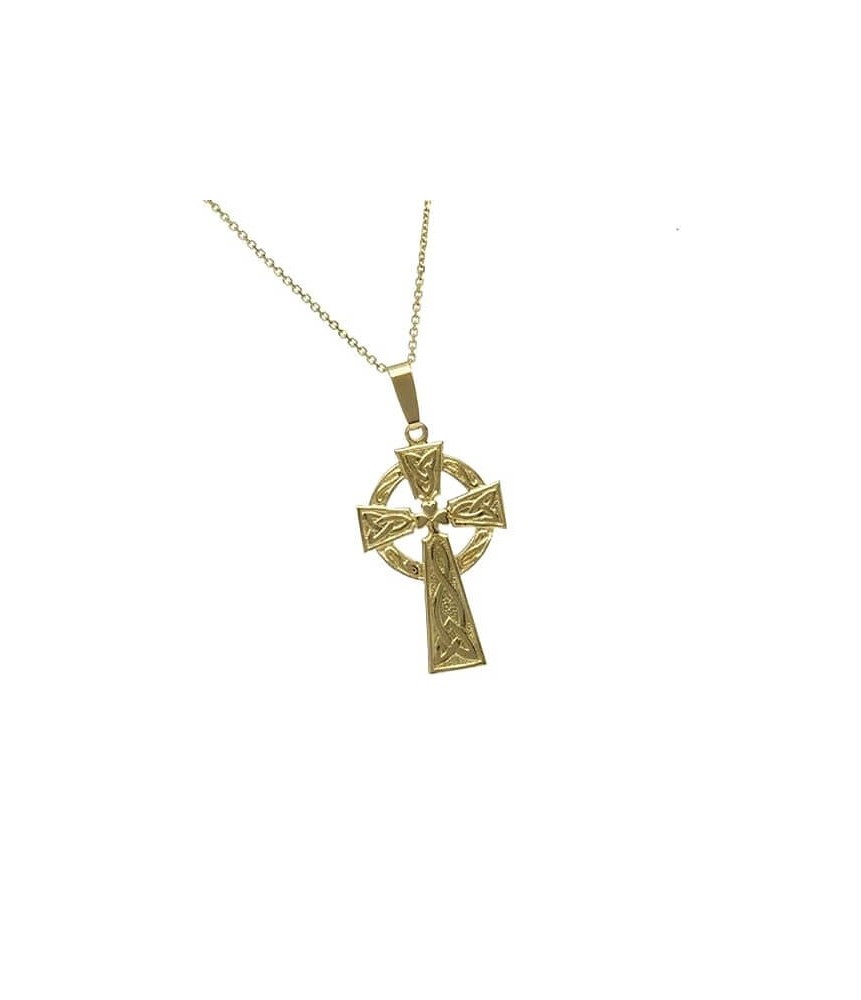 Medium Traditional Celtic Cross - Yellow Gold