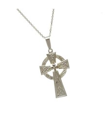 Medium Traditional Celtic Cross - White Gold