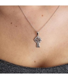 Silver Trinity Cross - On Neck