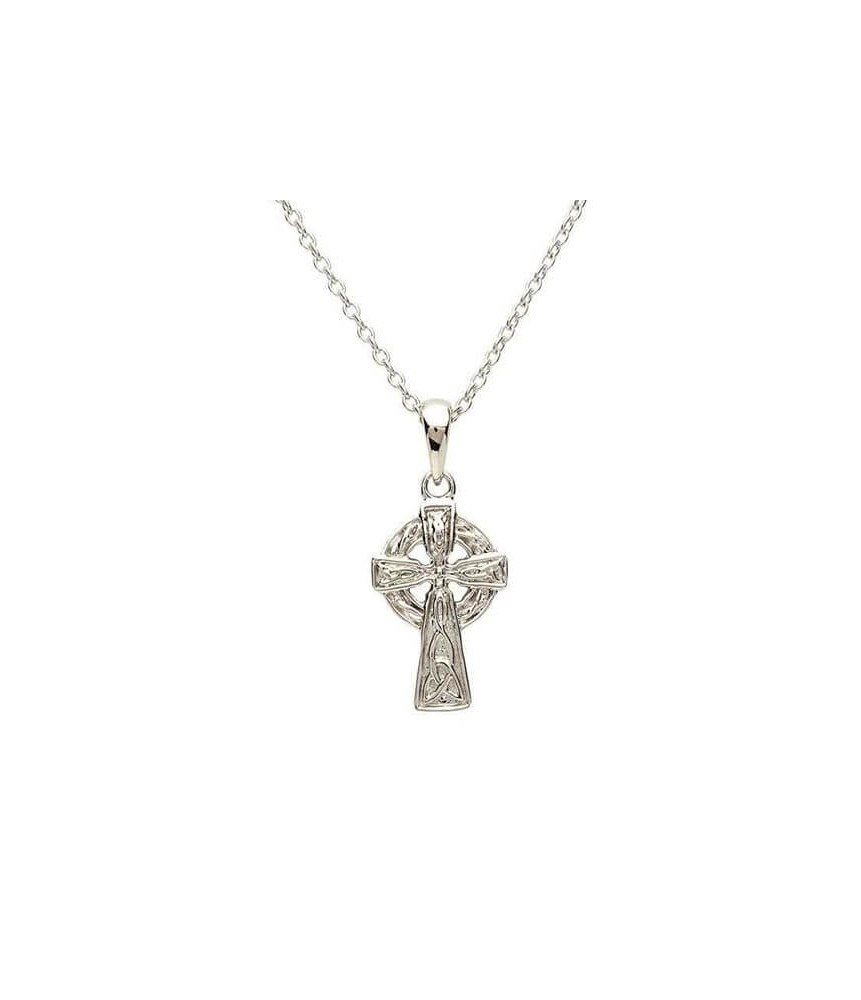 Trinity Knot Celtic Cross - Silver