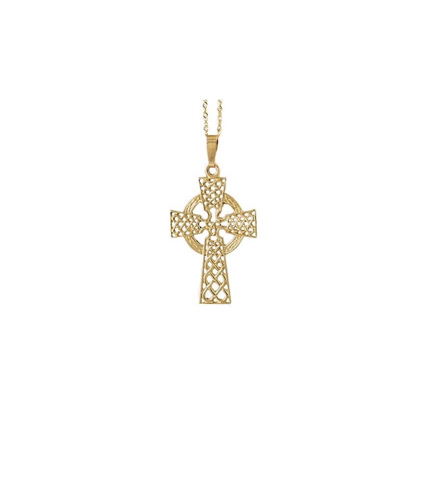 Large Filigree Celtic Cross - Yellow Gold