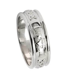 Mens Claddagh Silver Wedding Ring