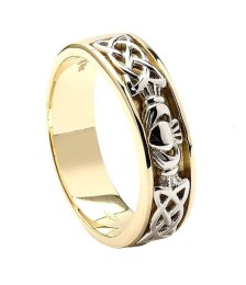 Mens Celtic Knot Claddagh Wedding Ring