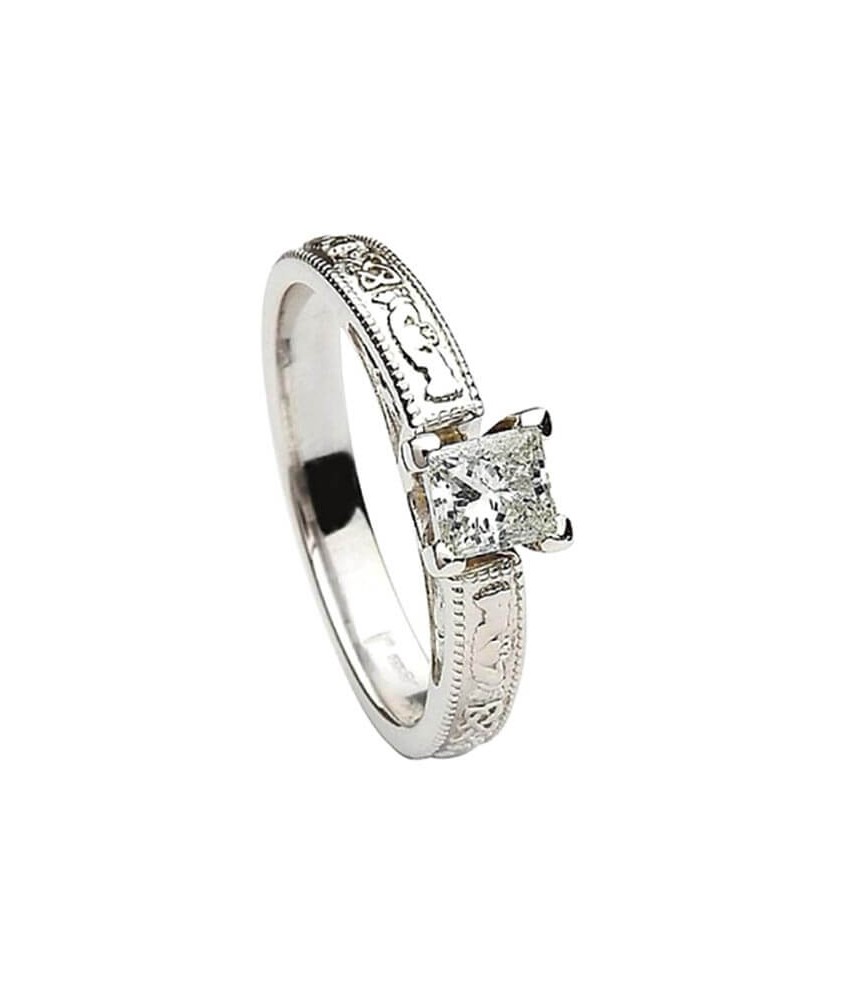 Claddagh Embossed Princess Cut Diamond