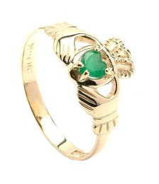 Emerald Heart Claddagh Ring