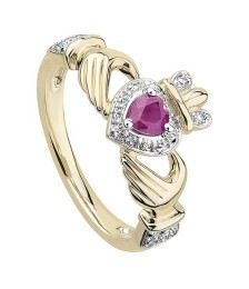 Bague de fiançailles Claddagh Ruby - Or