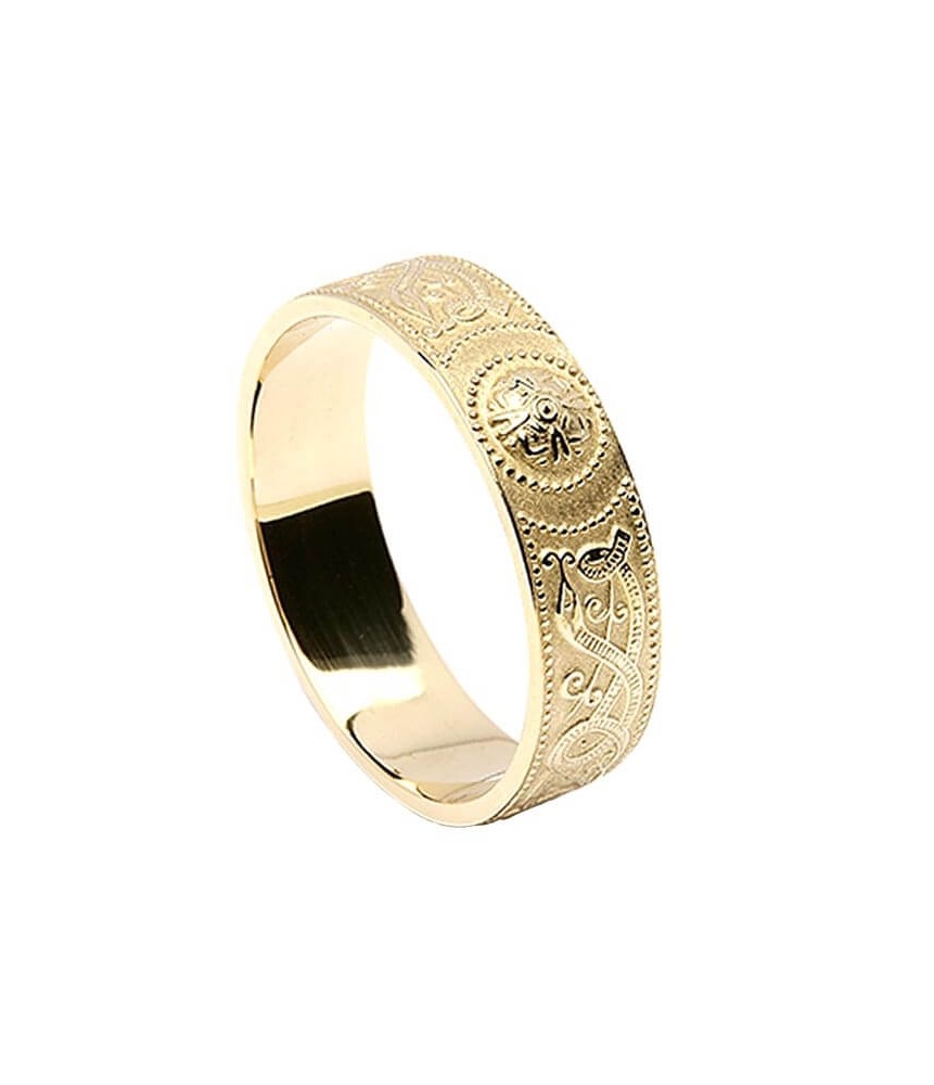 Men's Irish Wedding Ring - Yellow Gold