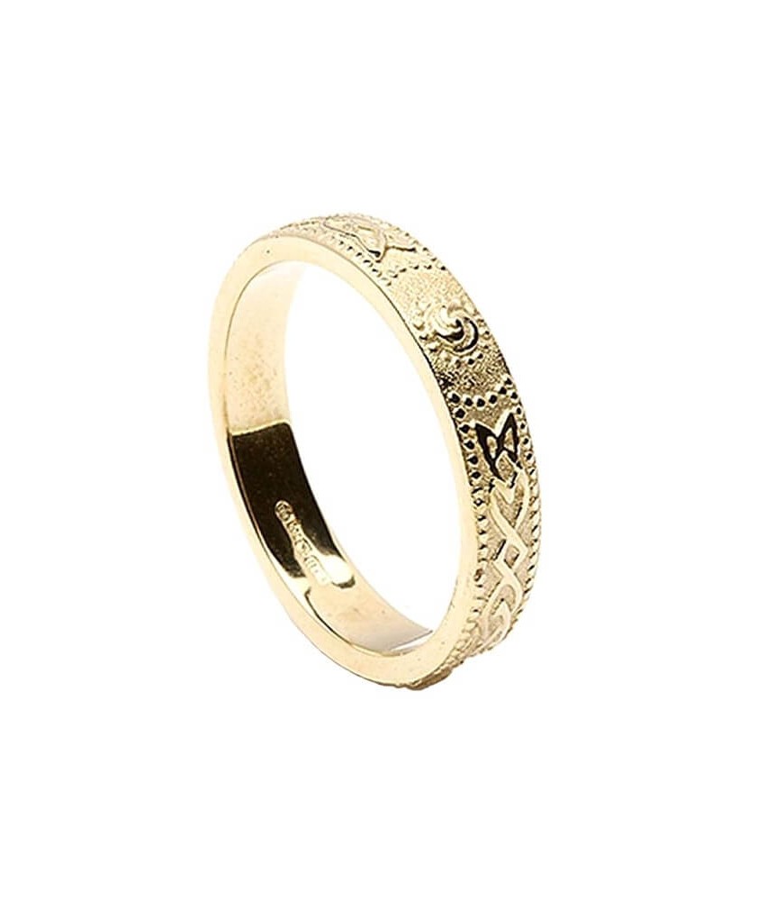 Womens Narrow Irish Wedding Ring - Gold