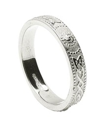 Womens Narrow Irish Wedding Ring - Silver