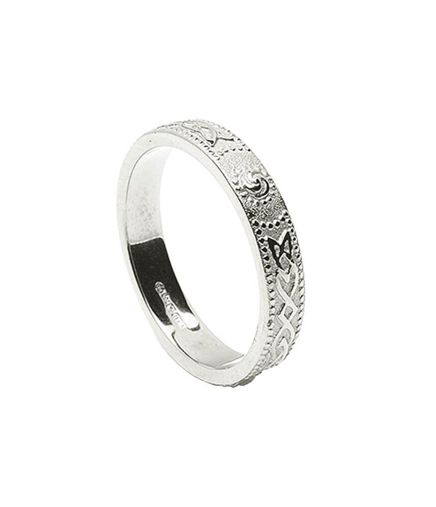 Womens Narrow Irish Wedding Ring - Silver