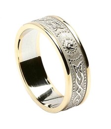 Narrow Wedding Ring with Trim