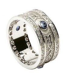 Bague Bouclier Saphir avec Diamants