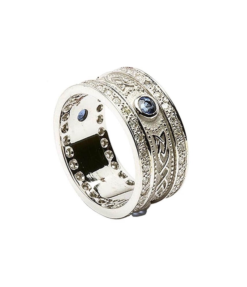 Bague Bouclier Saphir avec Diamants