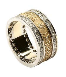 Bouclier celtique bague avec diamant Garniture