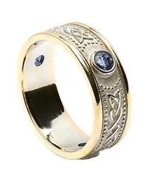 Celtic Shield Ring with Sapphires