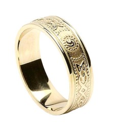 Narrow Gold Ring with Trim