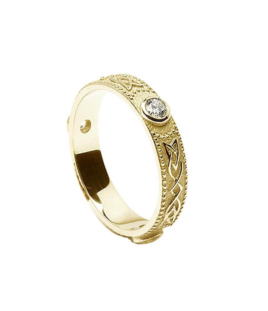 Women's Celtic Diamond Wedding Ring - Gold