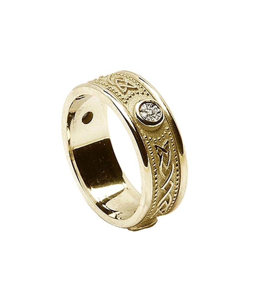 Celtic Diamond Ring with Trim - All Gold